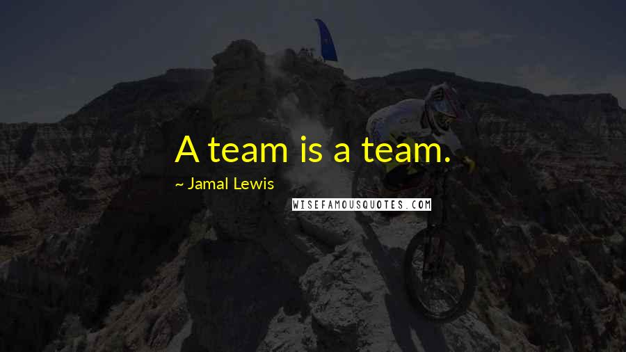 Jamal Lewis Quotes: A team is a team.