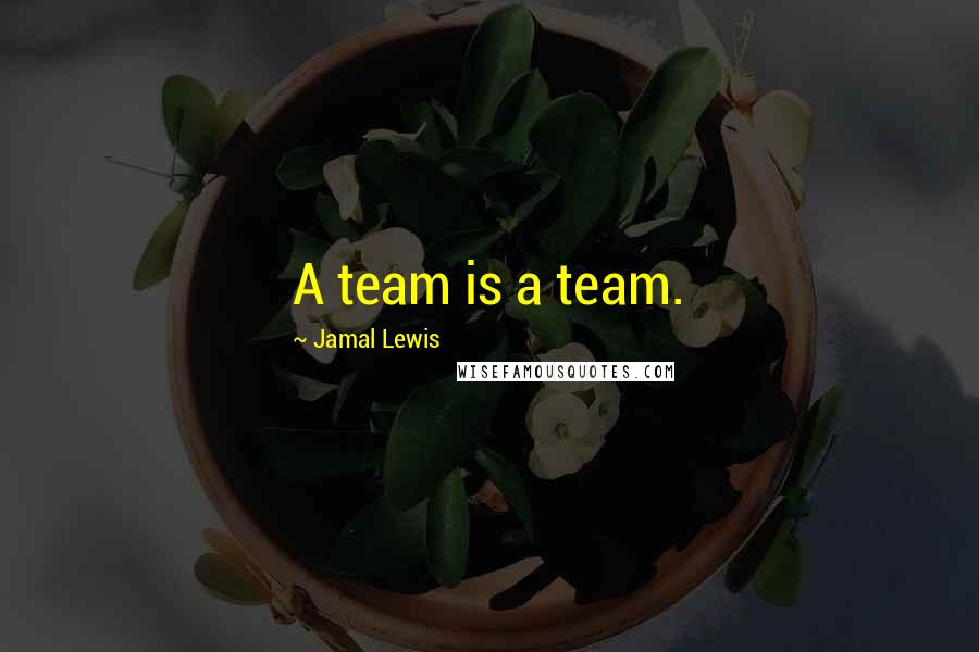 Jamal Lewis Quotes: A team is a team.