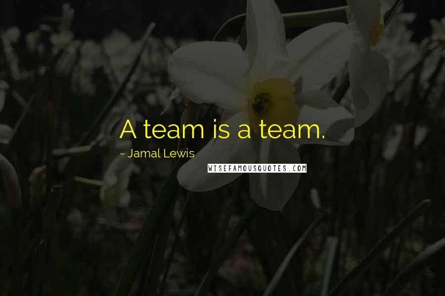 Jamal Lewis Quotes: A team is a team.