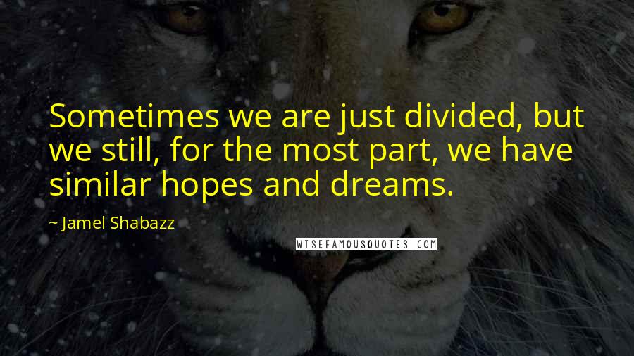 Jamel Shabazz Quotes: Sometimes we are just divided, but we still, for the most part, we have similar hopes and dreams.