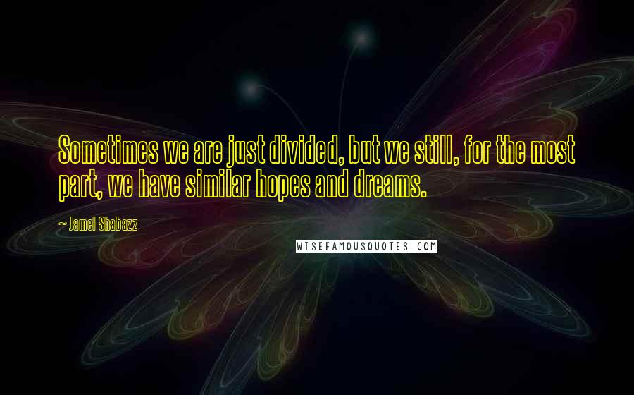 Jamel Shabazz Quotes: Sometimes we are just divided, but we still, for the most part, we have similar hopes and dreams.