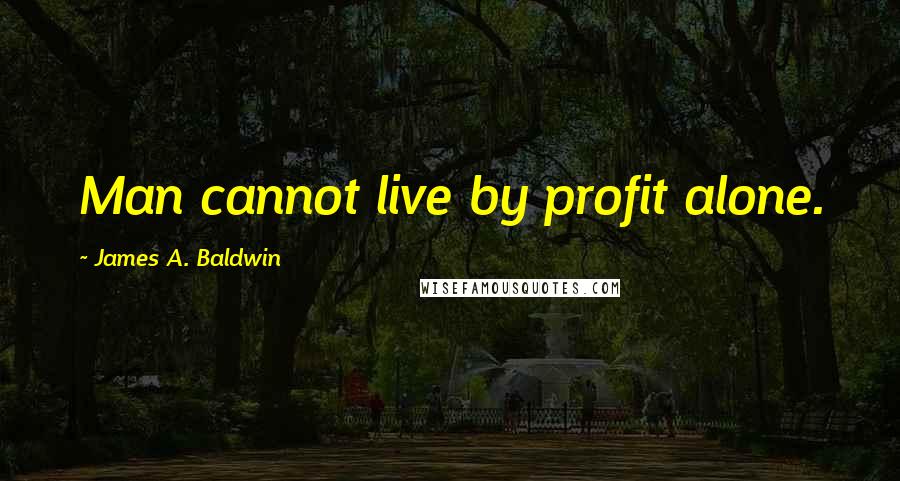 James A. Baldwin Quotes: Man cannot live by profit alone.