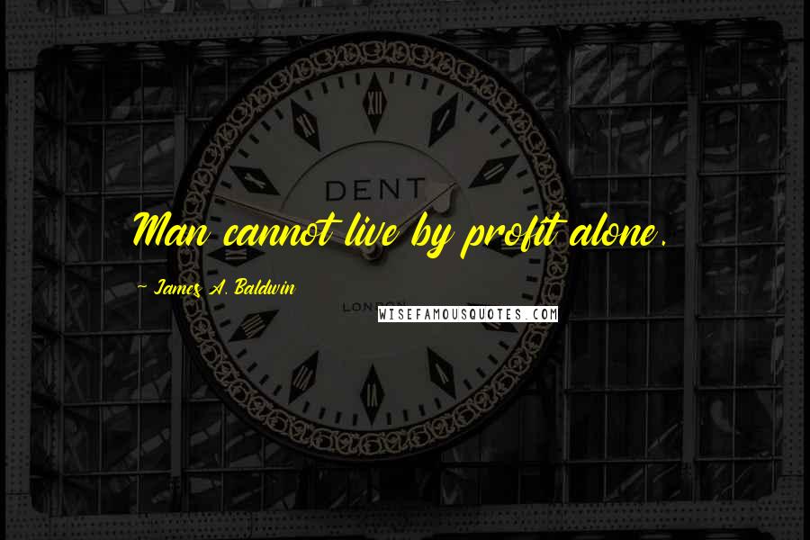 James A. Baldwin Quotes: Man cannot live by profit alone.