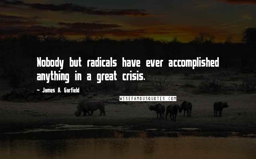 James A. Garfield Quotes: Nobody but radicals have ever accomplished anything in a great crisis.