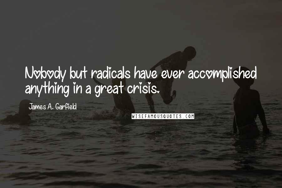 James A. Garfield Quotes: Nobody but radicals have ever accomplished anything in a great crisis.