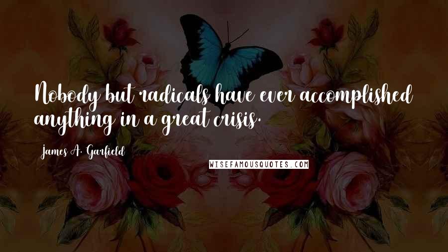 James A. Garfield Quotes: Nobody but radicals have ever accomplished anything in a great crisis.