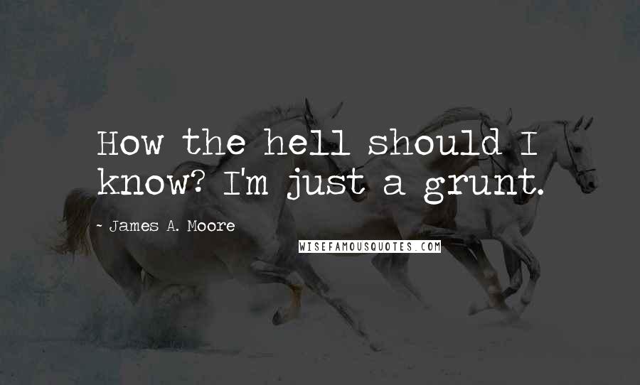 James A. Moore Quotes: How the hell should I know? I'm just a grunt.