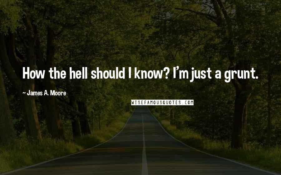 James A. Moore Quotes: How the hell should I know? I'm just a grunt.