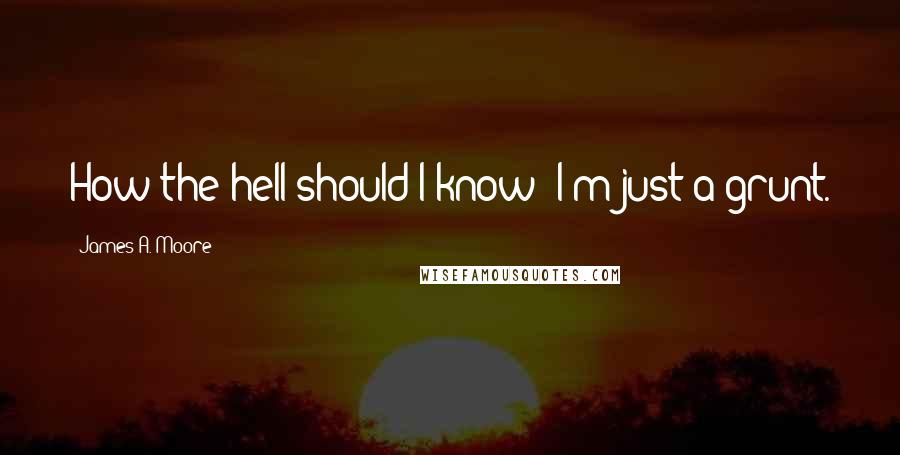 James A. Moore Quotes: How the hell should I know? I'm just a grunt.