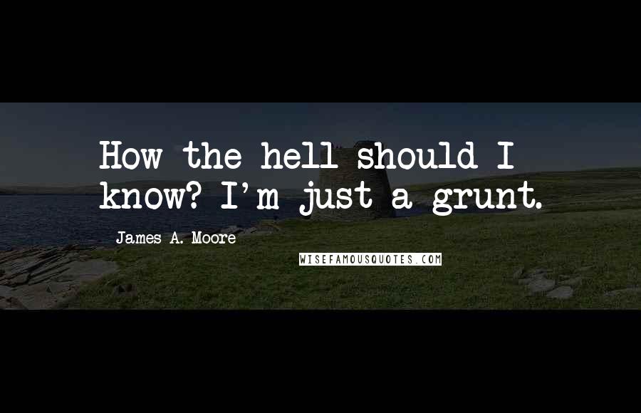 James A. Moore Quotes: How the hell should I know? I'm just a grunt.