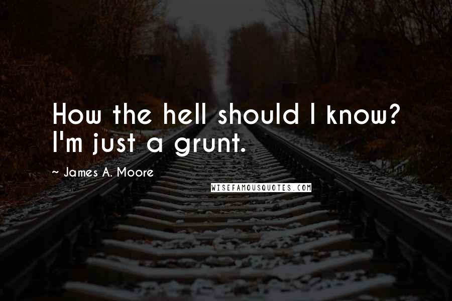 James A. Moore Quotes: How the hell should I know? I'm just a grunt.