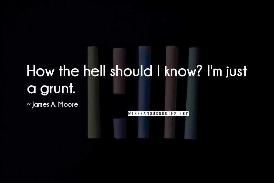 James A. Moore Quotes: How the hell should I know? I'm just a grunt.