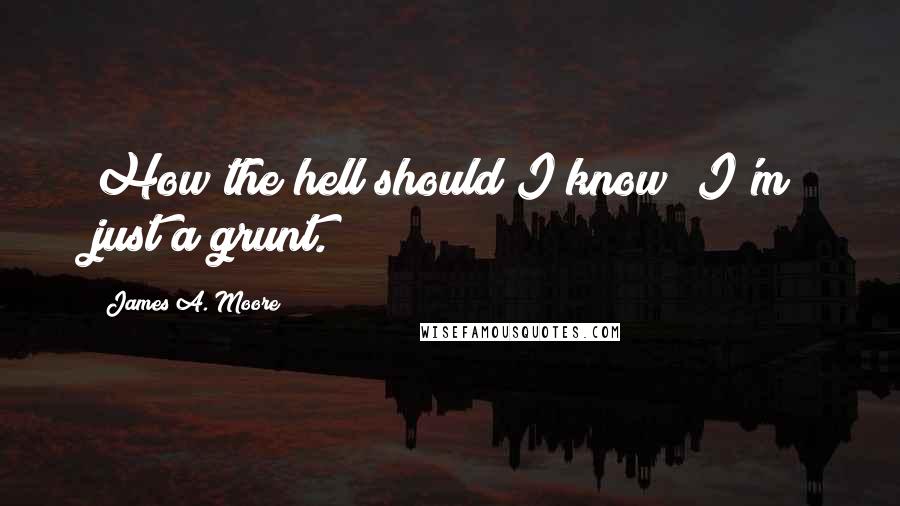 James A. Moore Quotes: How the hell should I know? I'm just a grunt.