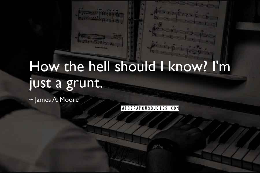 James A. Moore Quotes: How the hell should I know? I'm just a grunt.