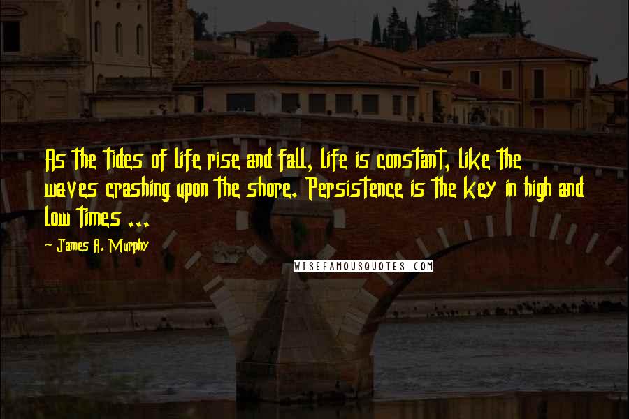 James A. Murphy Quotes: As the tides of life rise and fall, life is constant, like the waves crashing upon the shore. Persistence is the key in high and low times ...