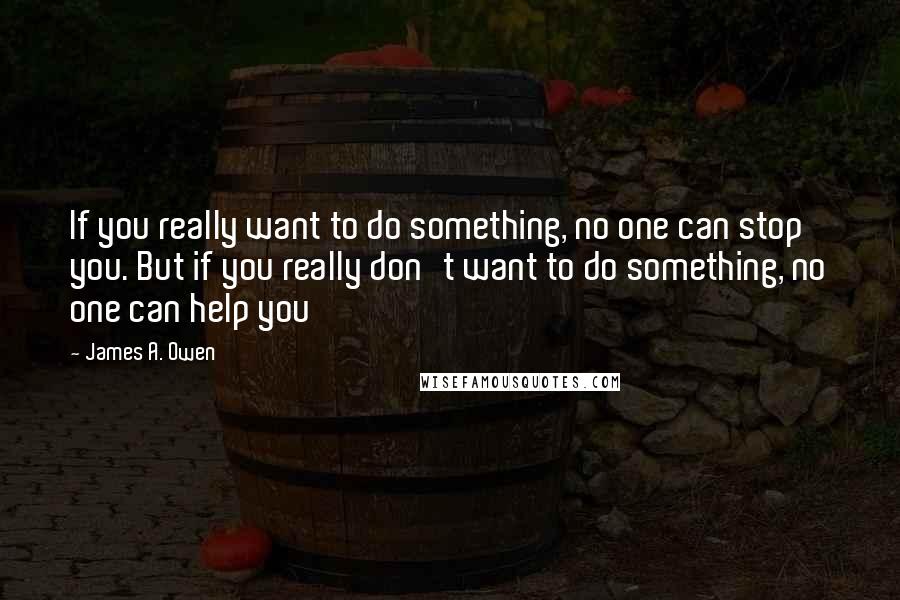 James A. Owen Quotes: If you really want to do something, no one can stop you. But if you really don't want to do something, no one can help you