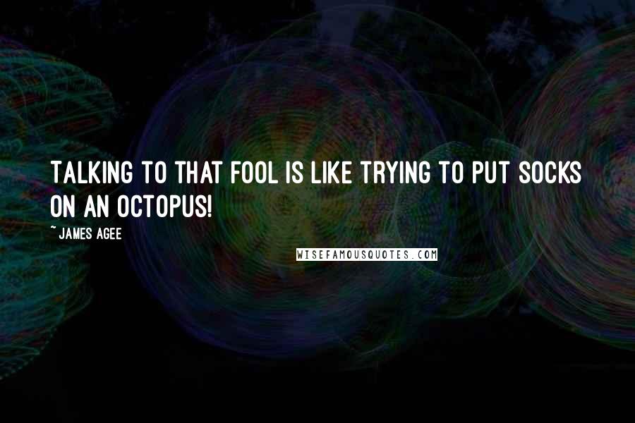 James Agee Quotes: Talking to that fool is like trying to put socks on an octopus!