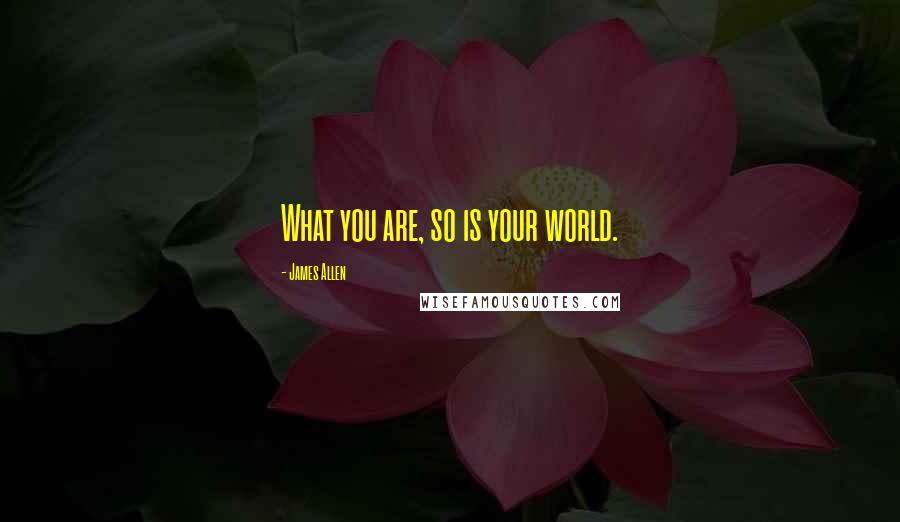 James Allen Quotes: What you are, so is your world.