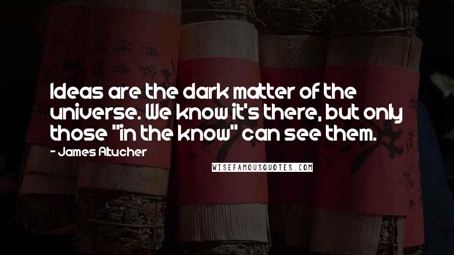 James Altucher Quotes: Ideas are the dark matter of the universe. We know it's there, but only those "in the know" can see them.
