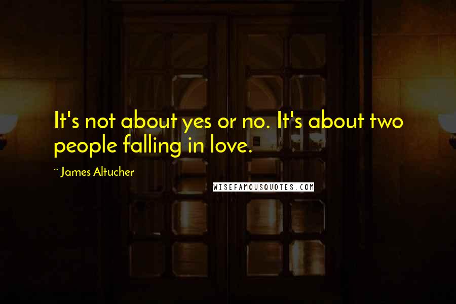 James Altucher Quotes: It's not about yes or no. It's about two people falling in love.