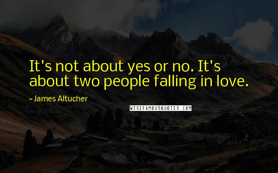 James Altucher Quotes: It's not about yes or no. It's about two people falling in love.