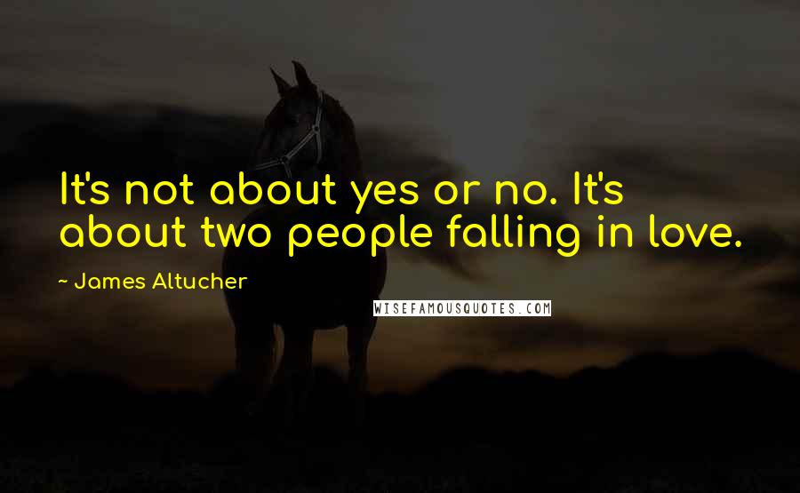 James Altucher Quotes: It's not about yes or no. It's about two people falling in love.