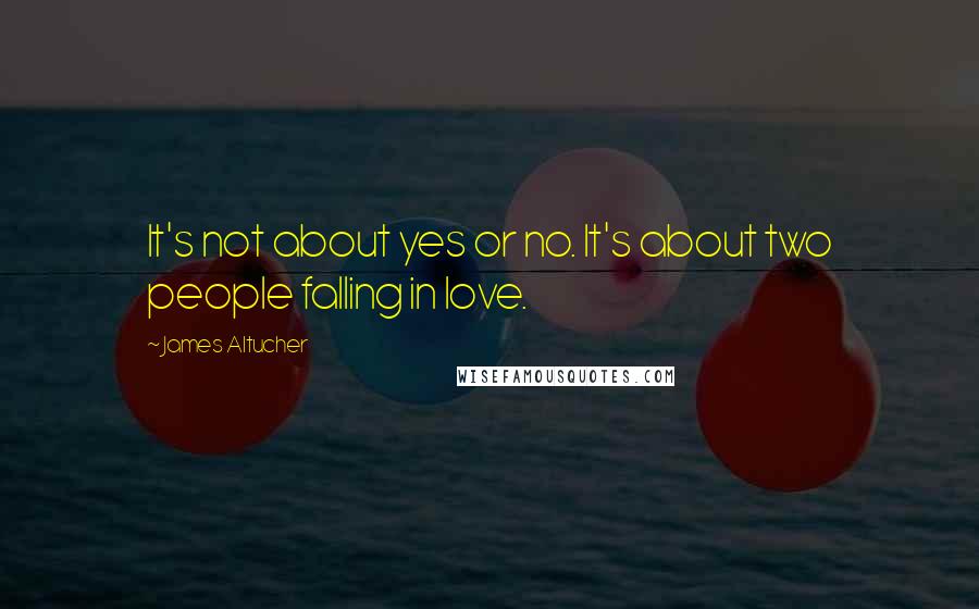 James Altucher Quotes: It's not about yes or no. It's about two people falling in love.