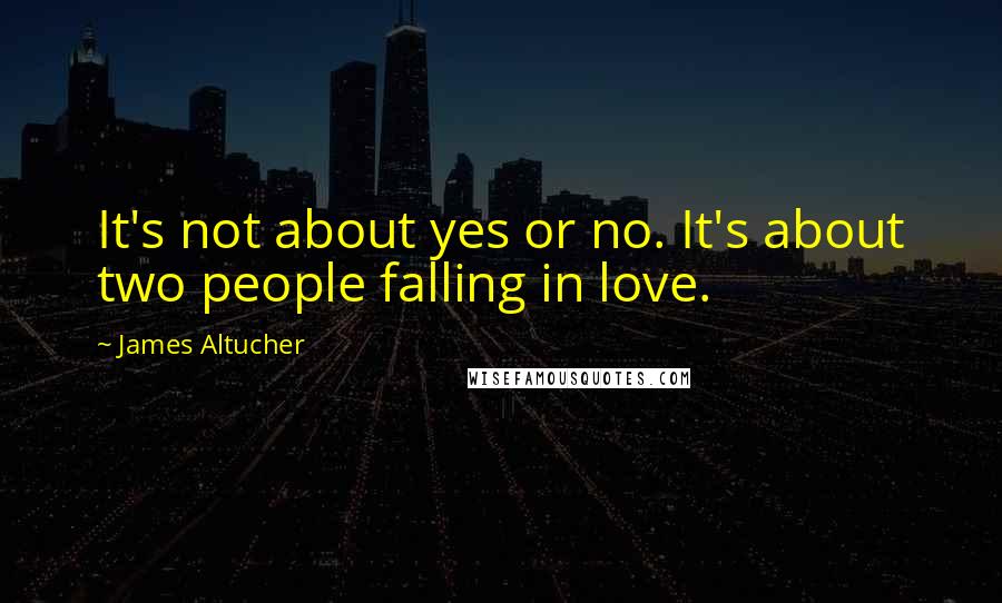 James Altucher Quotes: It's not about yes or no. It's about two people falling in love.