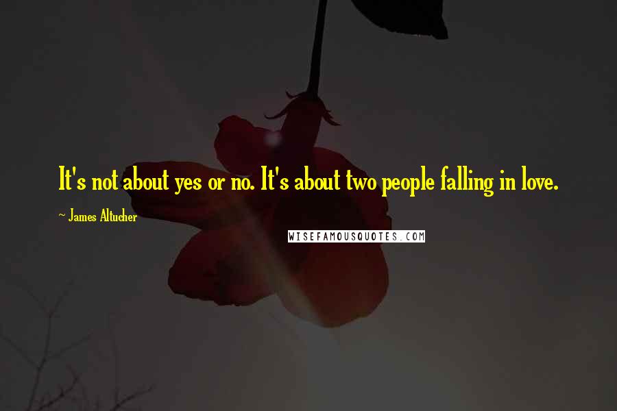 James Altucher Quotes: It's not about yes or no. It's about two people falling in love.