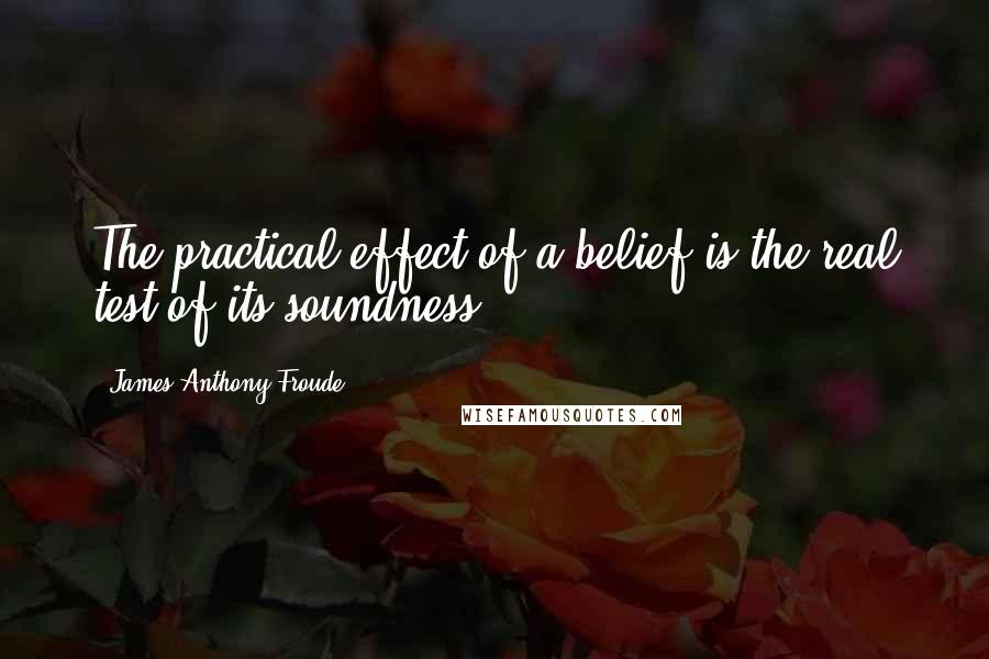 James Anthony Froude Quotes: The practical effect of a belief is the real test of its soundness.