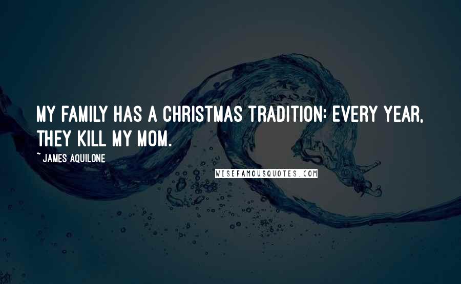 James Aquilone Quotes: My family has a Christmas tradition: Every year, they kill my mom.