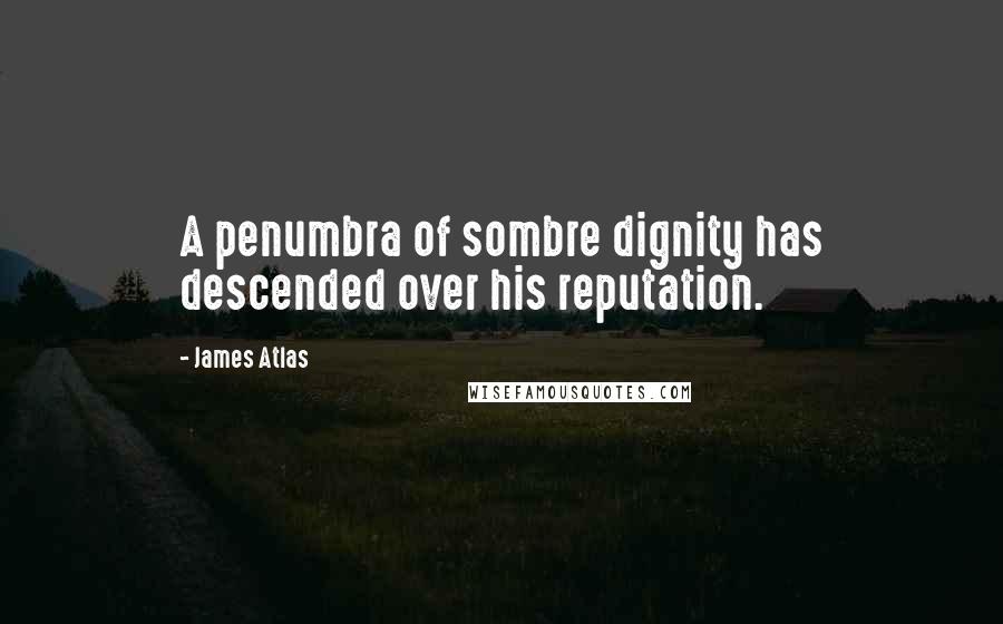 James Atlas Quotes: A penumbra of sombre dignity has descended over his reputation.