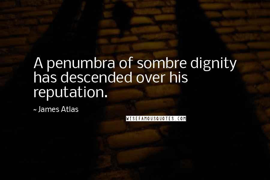 James Atlas Quotes: A penumbra of sombre dignity has descended over his reputation.