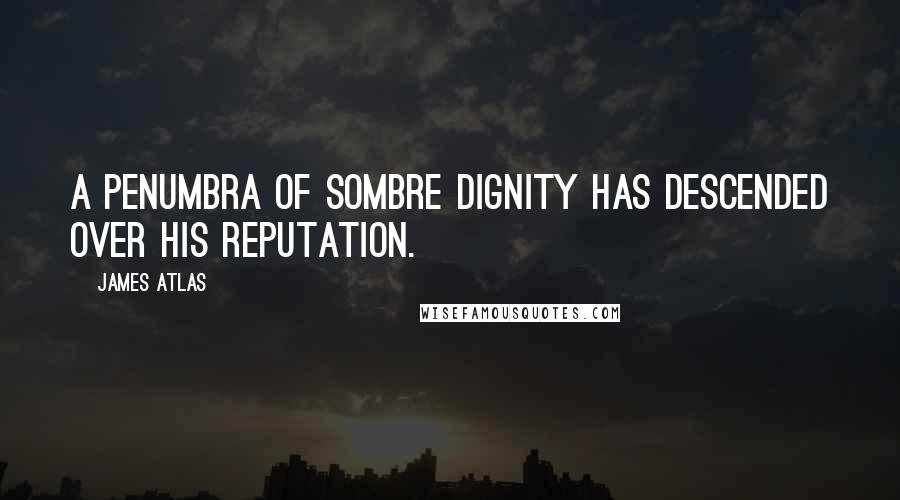 James Atlas Quotes: A penumbra of sombre dignity has descended over his reputation.
