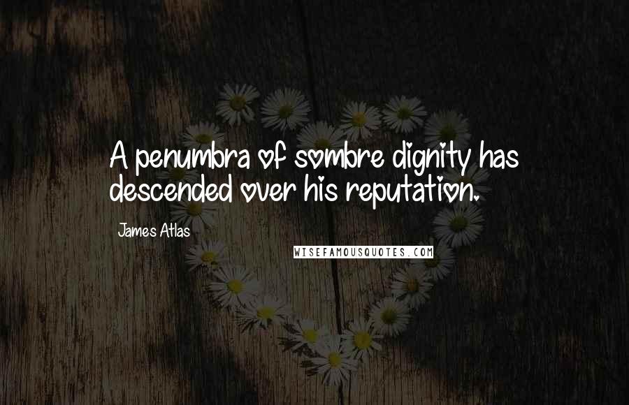 James Atlas Quotes: A penumbra of sombre dignity has descended over his reputation.