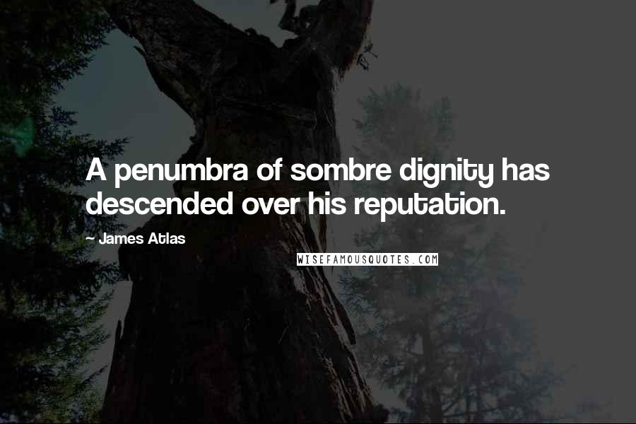 James Atlas Quotes: A penumbra of sombre dignity has descended over his reputation.