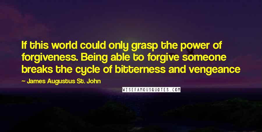 James Augustus St. John Quotes: If this world could only grasp the power of forgiveness. Being able to forgive someone breaks the cycle of bitterness and vengeance