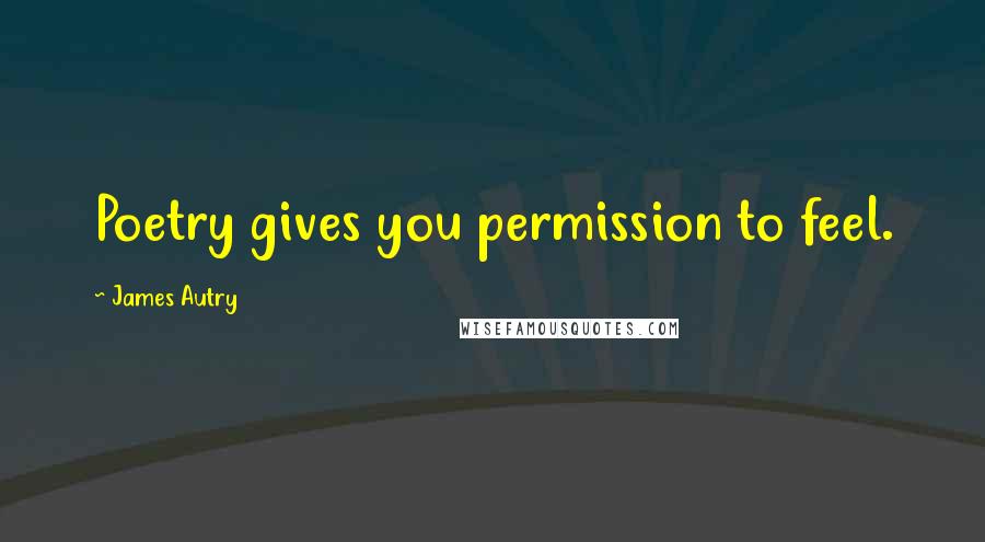 James Autry Quotes: Poetry gives you permission to feel.