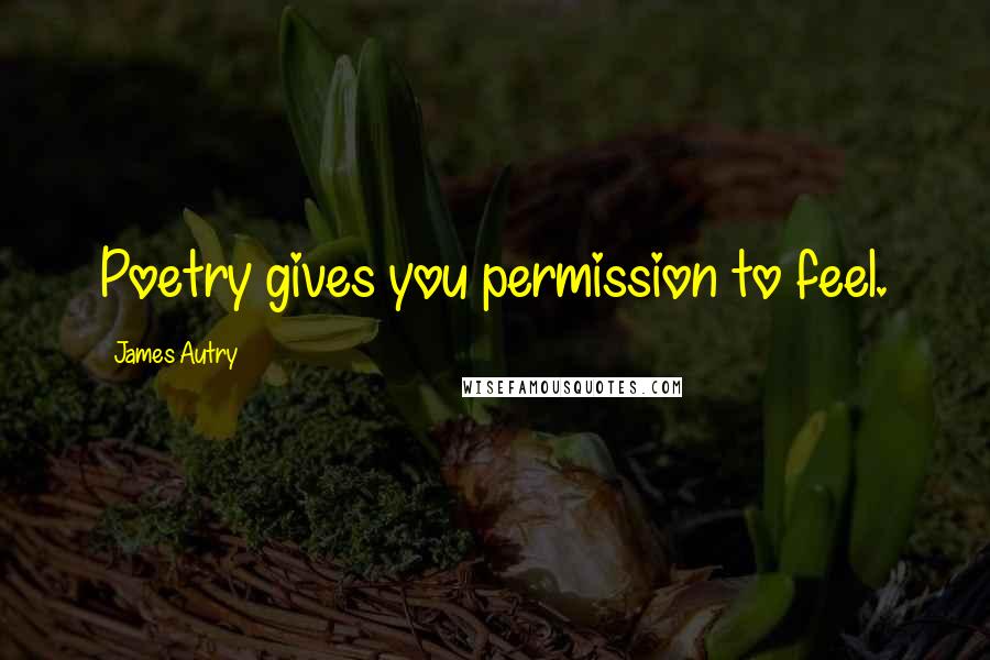 James Autry Quotes: Poetry gives you permission to feel.