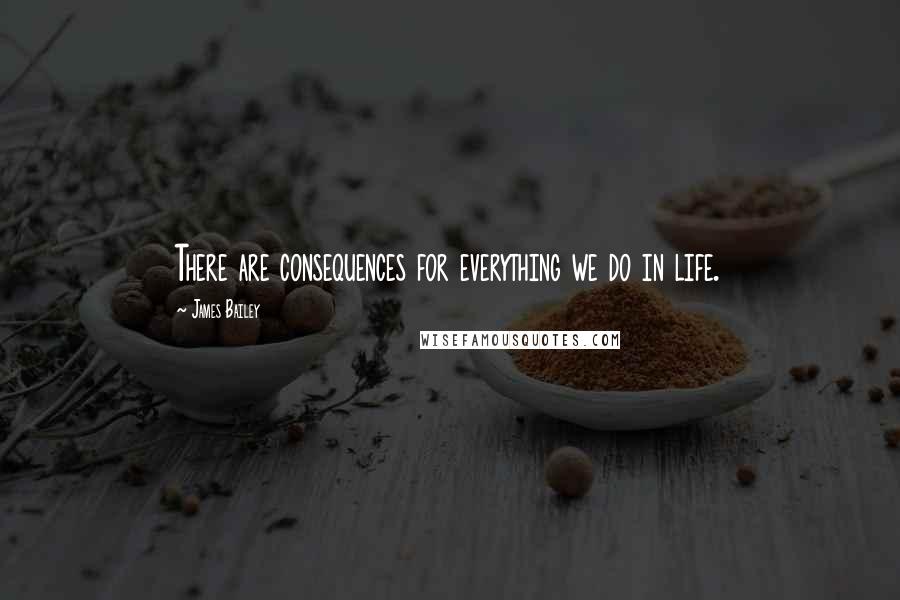 James Bailey Quotes: There are consequences for everything we do in life.