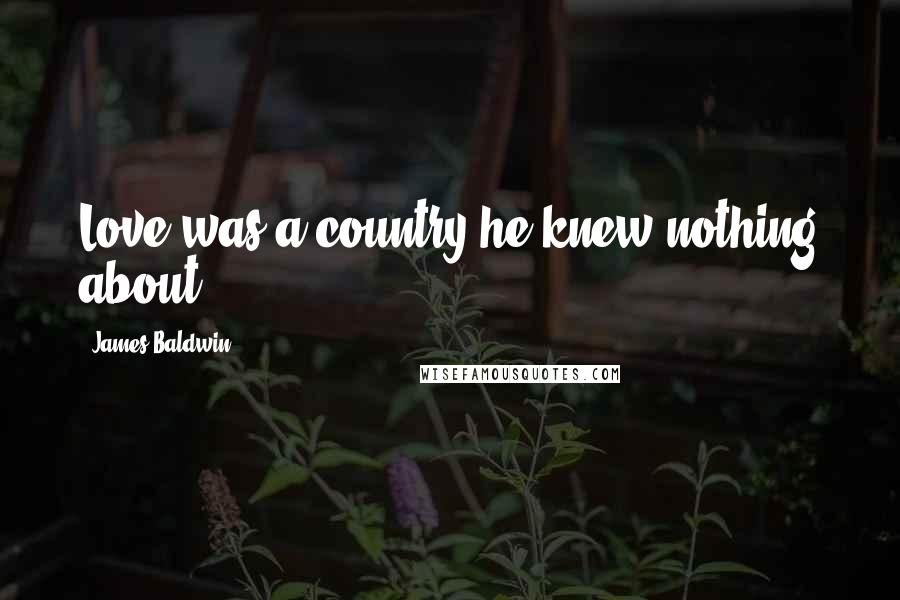 James Baldwin Quotes: Love was a country he knew nothing about.
