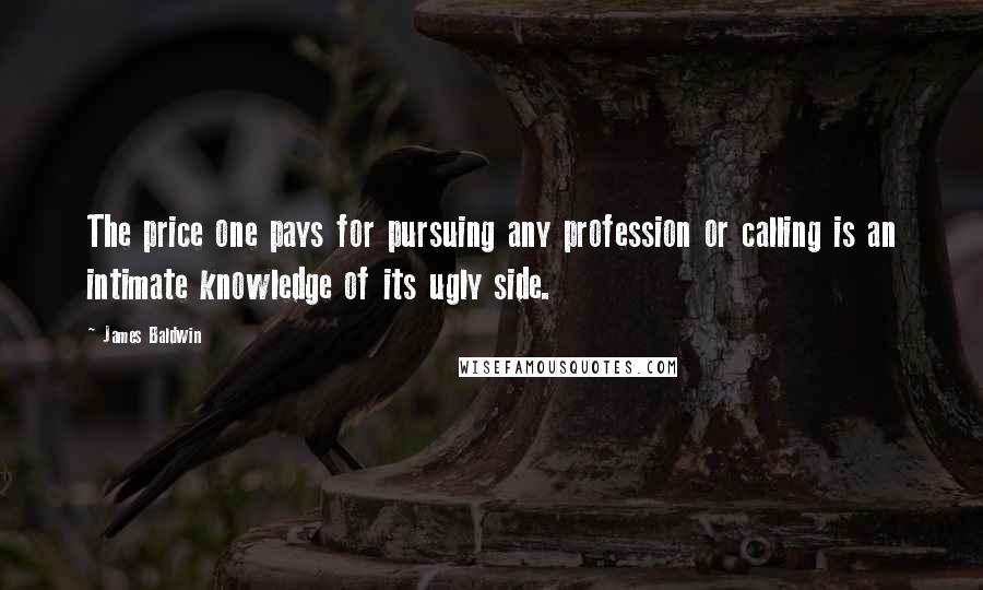 James Baldwin Quotes: The price one pays for pursuing any profession or calling is an intimate knowledge of its ugly side.