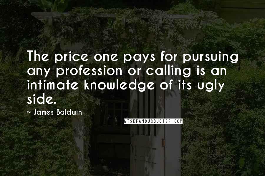 James Baldwin Quotes: The price one pays for pursuing any profession or calling is an intimate knowledge of its ugly side.