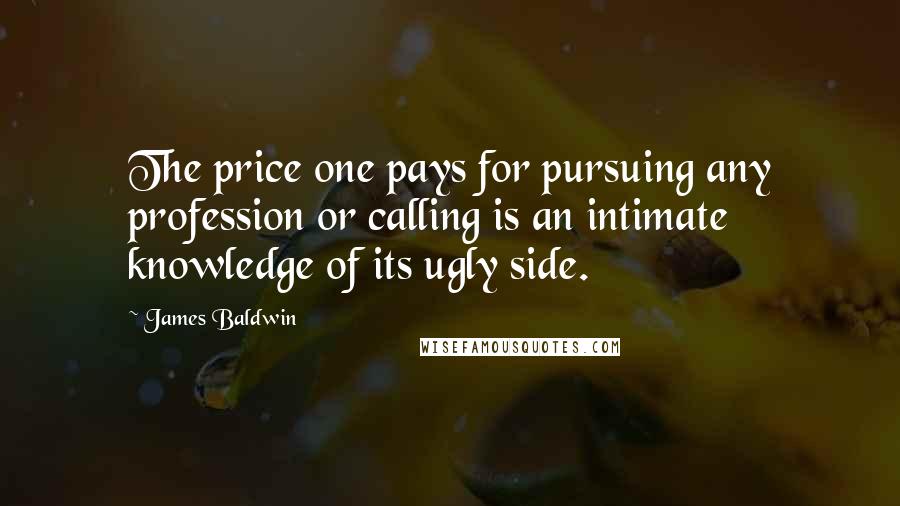 James Baldwin Quotes: The price one pays for pursuing any profession or calling is an intimate knowledge of its ugly side.