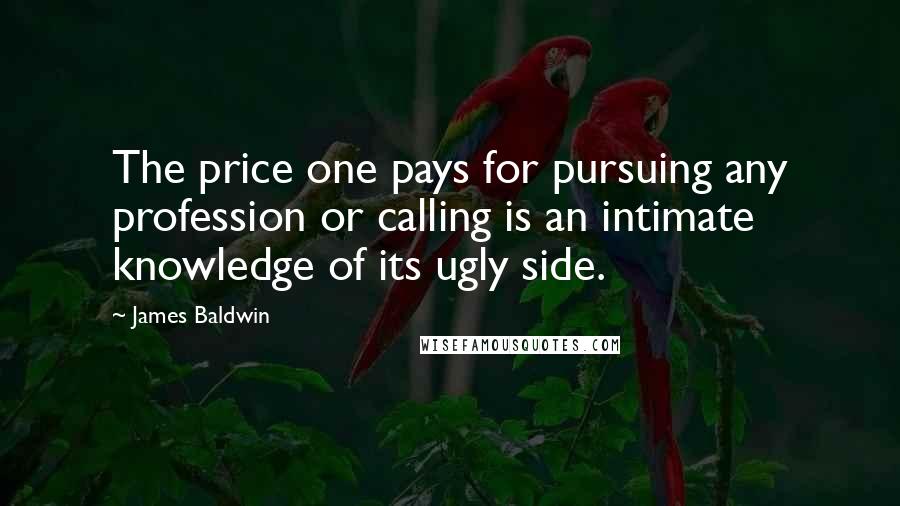 James Baldwin Quotes: The price one pays for pursuing any profession or calling is an intimate knowledge of its ugly side.
