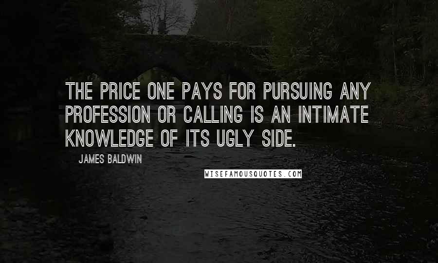James Baldwin Quotes: The price one pays for pursuing any profession or calling is an intimate knowledge of its ugly side.