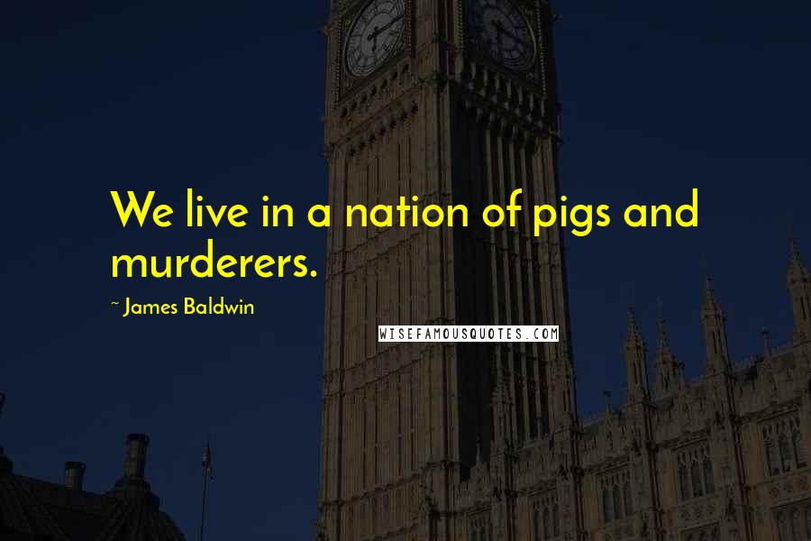 James Baldwin Quotes: We live in a nation of pigs and murderers.