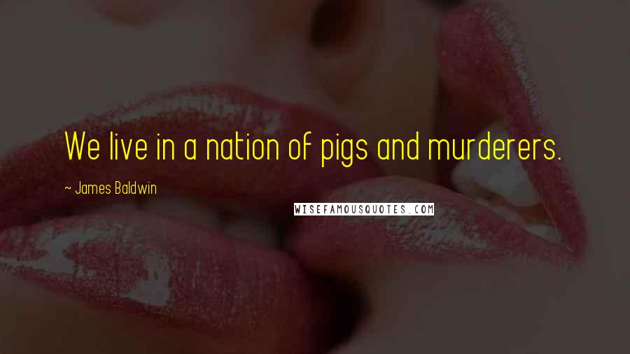 James Baldwin Quotes: We live in a nation of pigs and murderers.