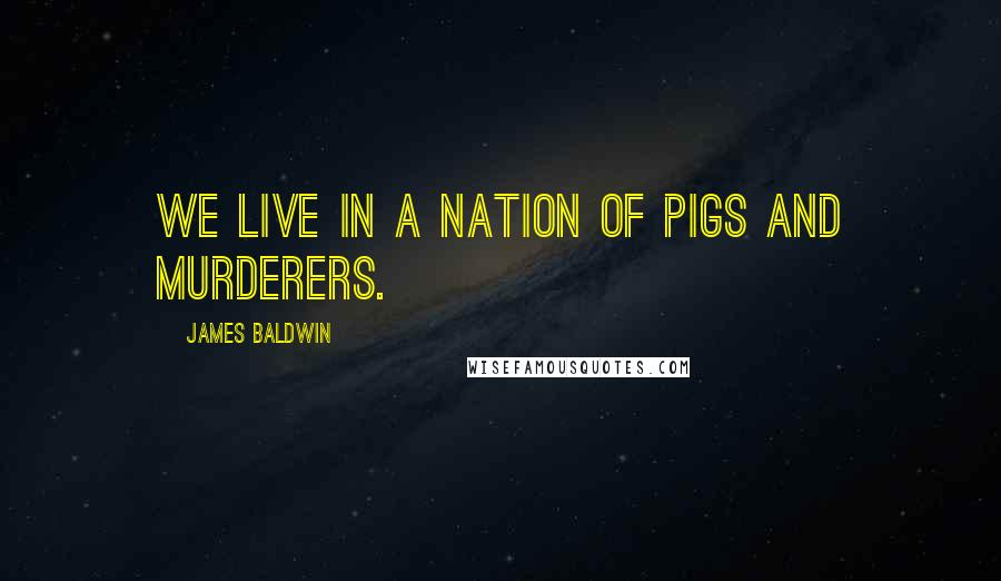 James Baldwin Quotes: We live in a nation of pigs and murderers.