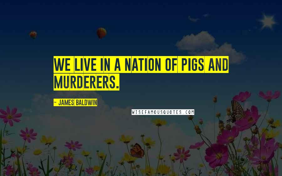 James Baldwin Quotes: We live in a nation of pigs and murderers.